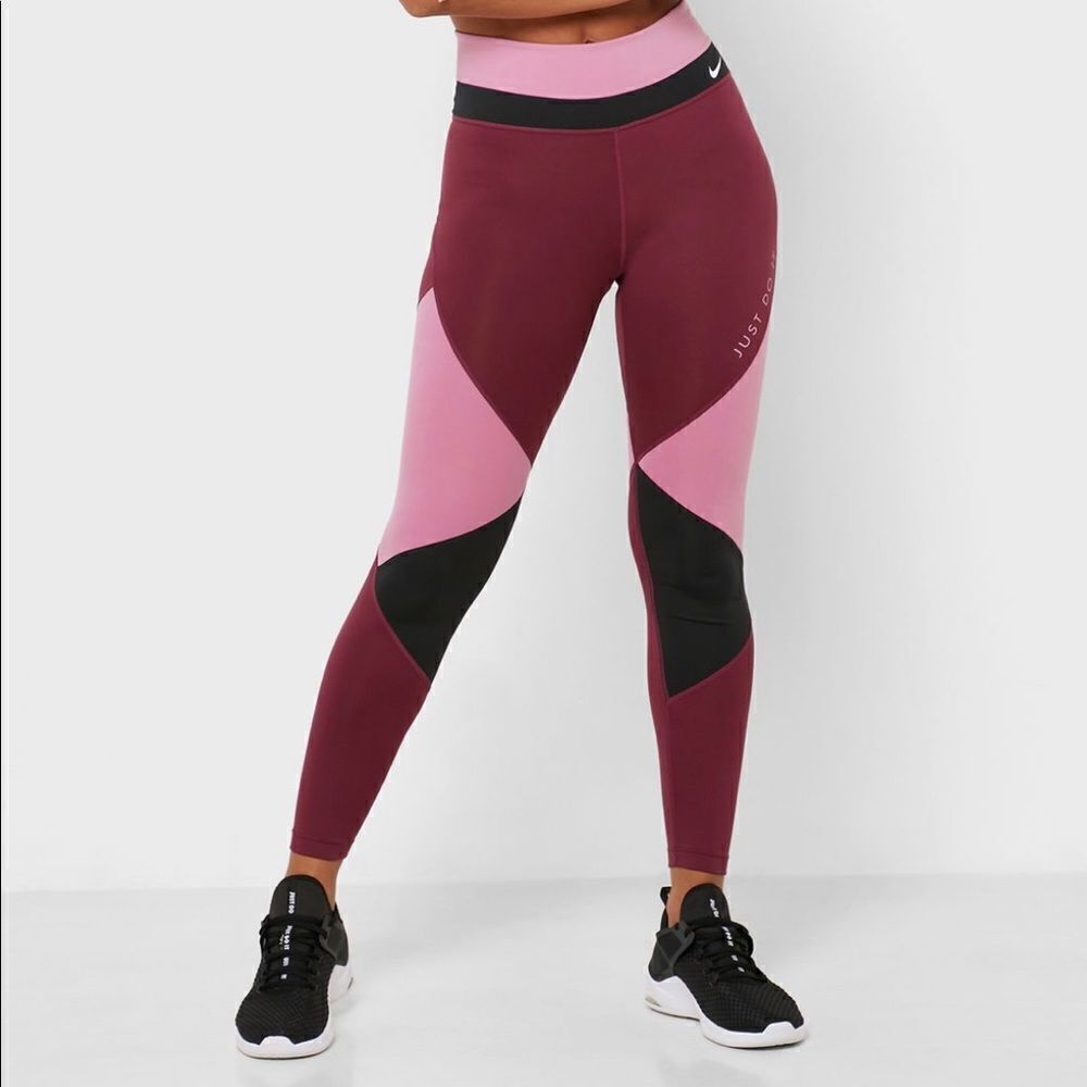 Nike Dry-Fit Women's 7/8 Purple Color Block Leggings, Size XS